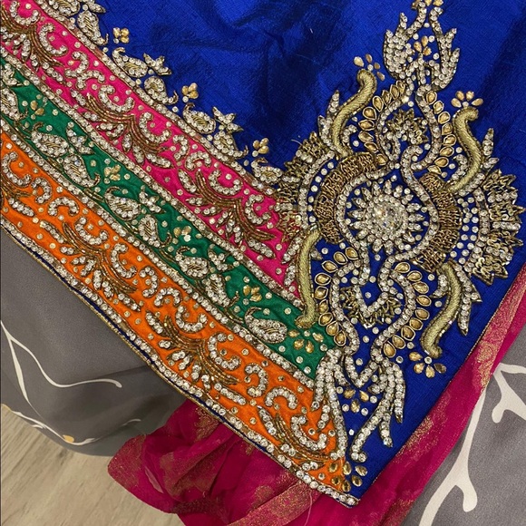 Tricolor shalwar suit with crystals all over - Picture 10 of 10